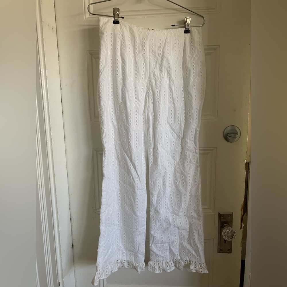 Monte white eyelet pants